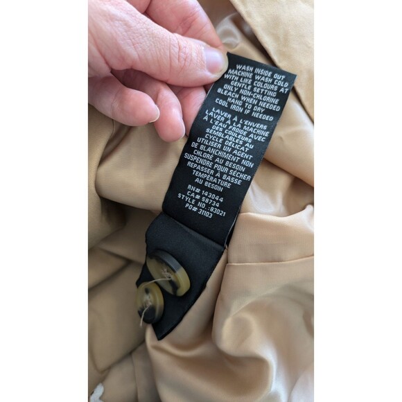 7 for All Mankind Trench Coat M Crochet Trim Boho Cottage Double Breasted NWOT - Picture 10 of 13